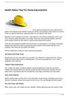 Health Safety Tips For Home Improvement
