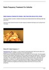 Radio Frequency Treatment For Cellulite