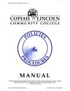 Copiah-Lincoln Community College Policies & Procedures Manual (August 2012)