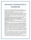 EDUCACIÓN Y TECNOLOGÍAS DE LA INFORMACION