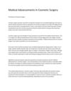 Medical Advancements In Cosmetic Surgery