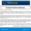 Complex Number Definition