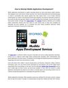 How to Attempt Mobile Applications Development?