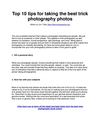 Top 10 tips for taking the best trick photography photos