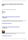 Economic Scene: Rationing Health Care More Fairly + MORE