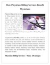 How Physician Billing Services Benefit Physicians