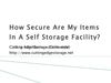 How Secure Are My Items In A Self Storage Facility