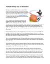 Football Betting Tips To Remember