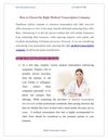 How to Choose the Right Medical Transcription Company