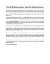 Yard Maintenance and its Importance