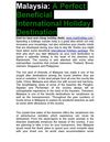 Malaysia: A Perfect Beneficial International Holiday Destination