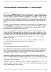 Low Cost Weight Loss-Principals To Losing Weight