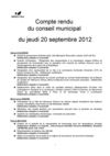 20 septembre 2012 compte rendu du conseil municipal