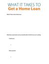 What it Takes to Get a Home Loan