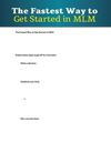 The Fastest Way to Get Started in MLM