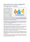 Essential Tips to Choose Right PPC Management Company