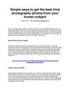 Simple ways to get the best trick photography photos from your human subject
