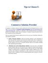Tips to Choose E-Commerce Solution Provider