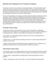 Benefits And Drawbacks From Preference Dealing !