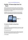 10 Features Apple Users Can Expect from iPad