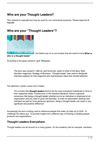 Who are your Thought Leaders?