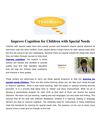 Improve Cognition for Children with Special Needs 