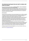Any behavioral techniques that work well for children with autism and adhd?