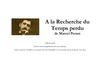 "A la Recherche du Temps perdu" de Marcel Proust