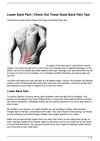 Lower Back Pain | Check Out These Good Back Pain Tips
