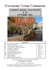 Hautefort, Notre Patrimoine - Compte rendu d'activité n°34 - octobre 2012