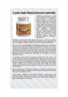 Lower high blood pressure naturally 