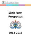 Sir Christopher Hatton Academy: Sixth Form Prospectus - 2013 Entry