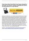 Piano Glossy Black Wood Watch Case Display Storage Box with Glass Top Holds 20+ Watches, Adjustable Soft Pillows and...