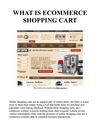 What is Ecommerce Shopping Cart