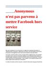 Anonymous n'est pas parvenu à mettre Facebook hors service / Path, un réseau social intime