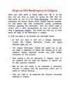 Steps to File Bankruptcy in Calgary