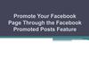 Promote Your Facebook Page through the Facebook Promoted Posts Feature