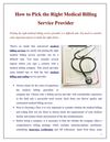 How to Pick the Right Medical Billing Service Provider