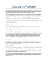 Increasing your Profitability