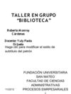 TALLER GRUPO BIBLIOTECA "HENRY FAYOL"
