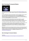New Technology For Insomnia Patients