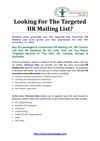 Looking For The Targeted HR Mailing List?