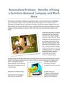 Removalists Brisbane - Benefits of Using a Furniture Removal Company and Much More