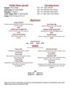 Rosemont Fall Menu 2012