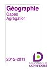 Géographie CAPES-Agrégation 2012-2013