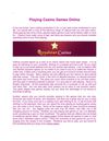 Playing casino games online