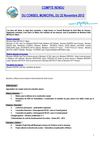 Conseil municipal du 22 novembre 2012