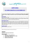Conseil municipal du 20 décembre 2012