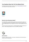 Your Questions About How The Forex Market Works