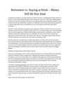 Retirement vs. Staying at Work – Money Still the Key Issue
